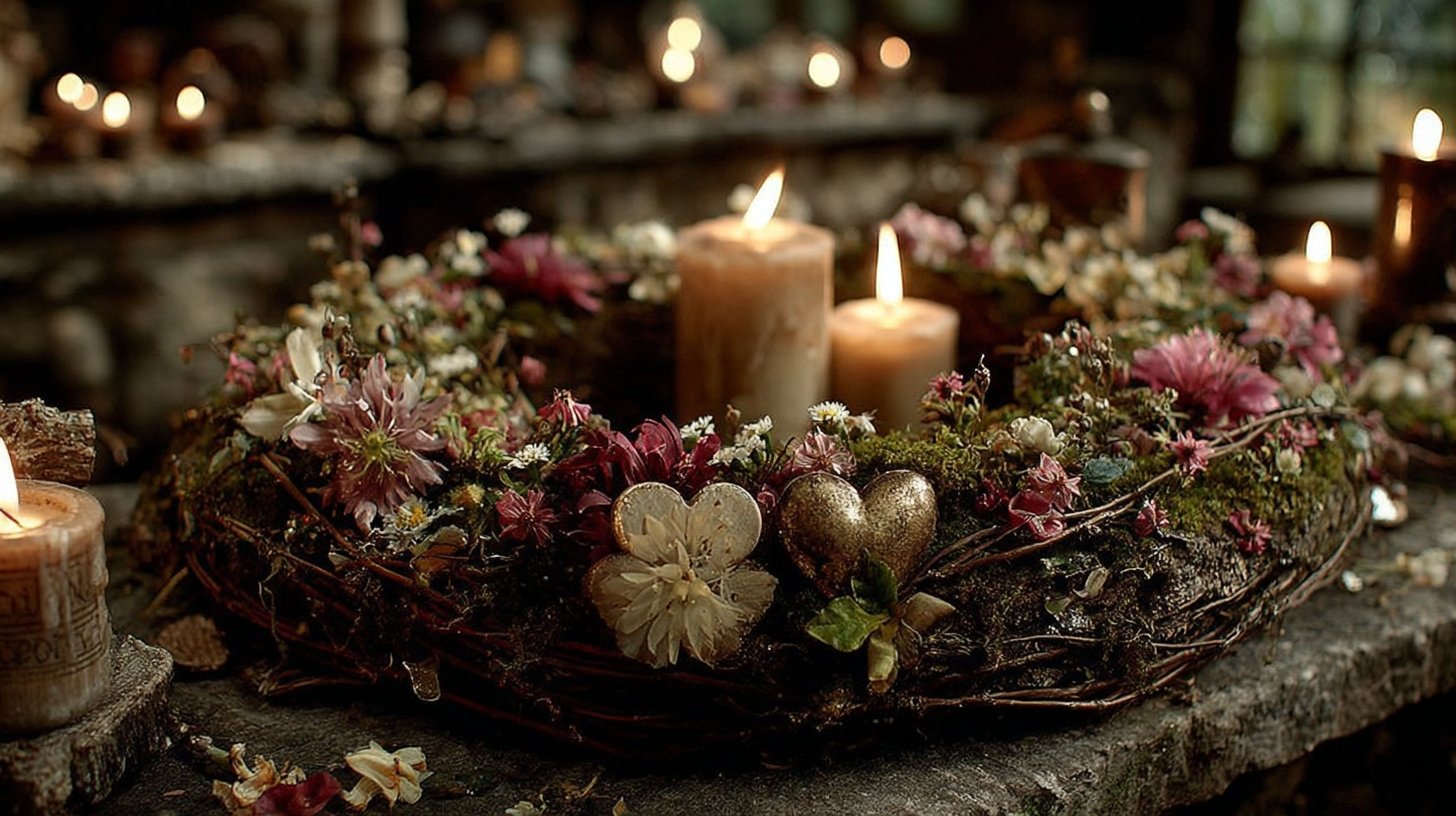Schutzsymbole aus natürlichen Elementen schaffen eine mystische Atmosphäre der Sicherheit.
