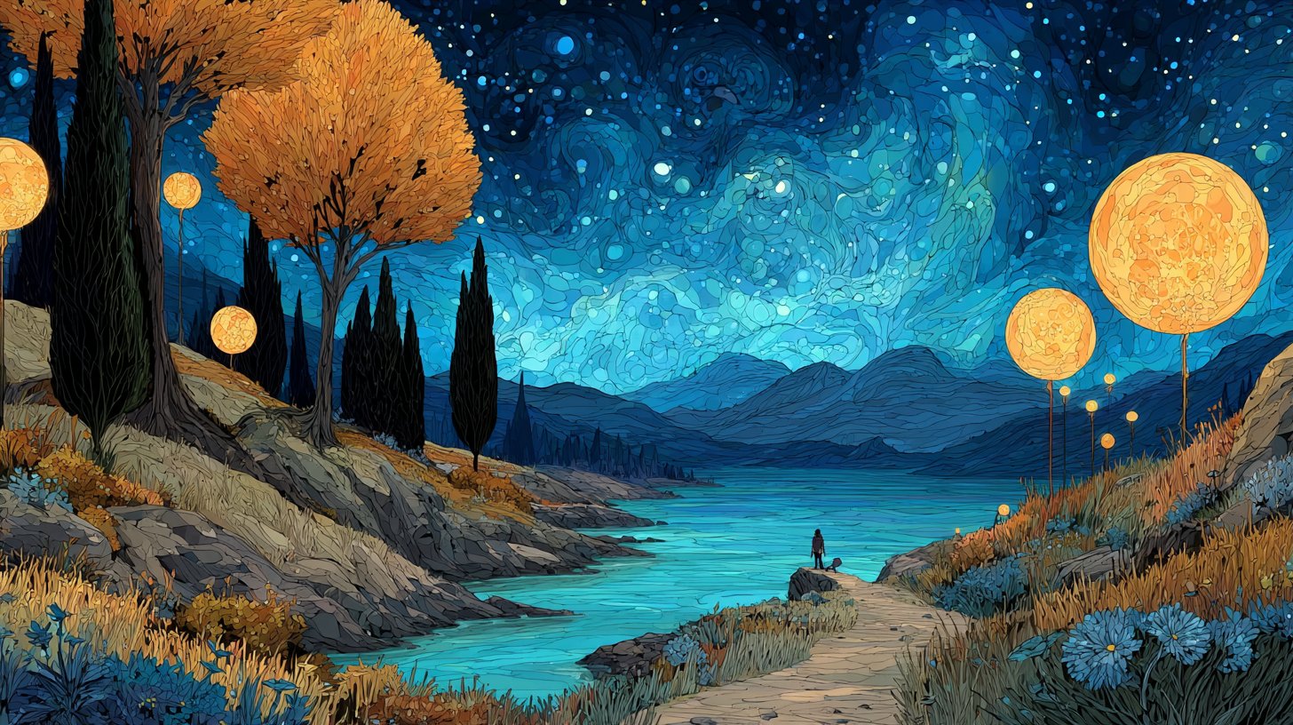 Eine zauberhafte Landschaft voller magischer Elemente.