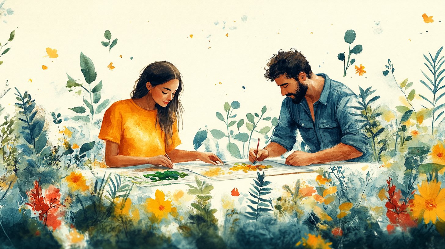 Un couple planifie ensemble leurs rêves.