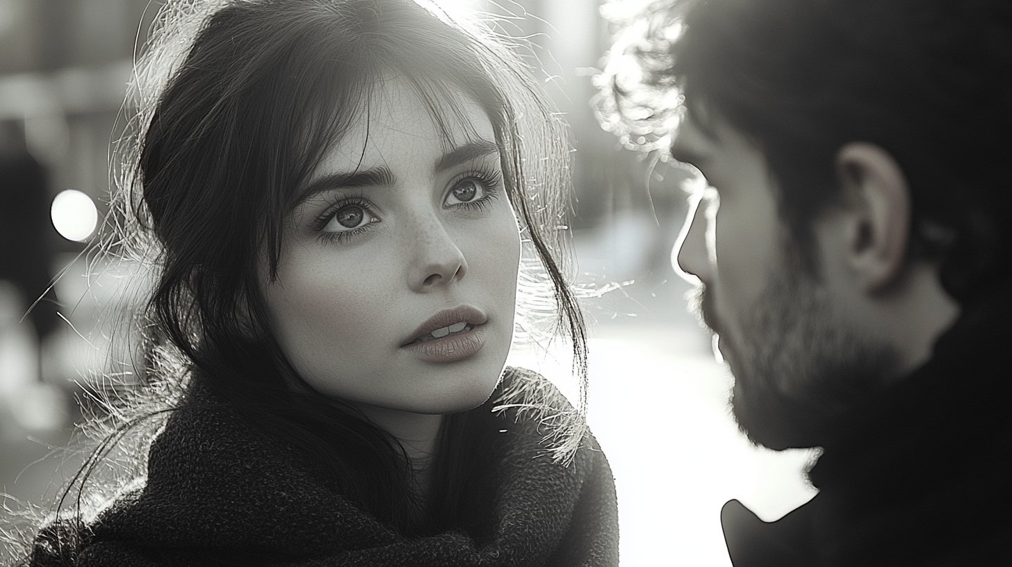 Une femme partage un moment avec un partenaire désintéressé, montrant une distance émotionnelle.