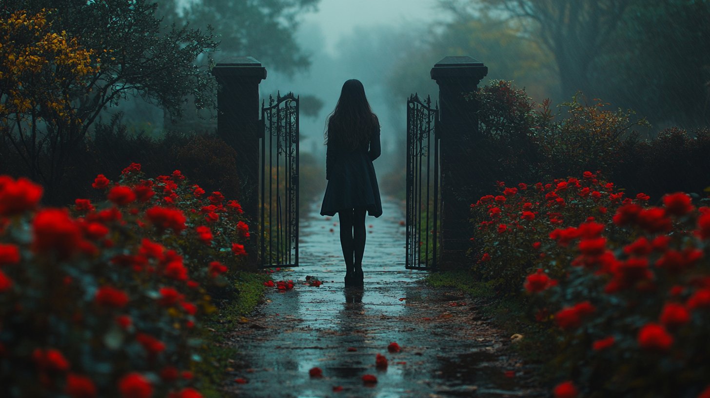 Une femme établit des limites douces, incarnant l'autonomisation.