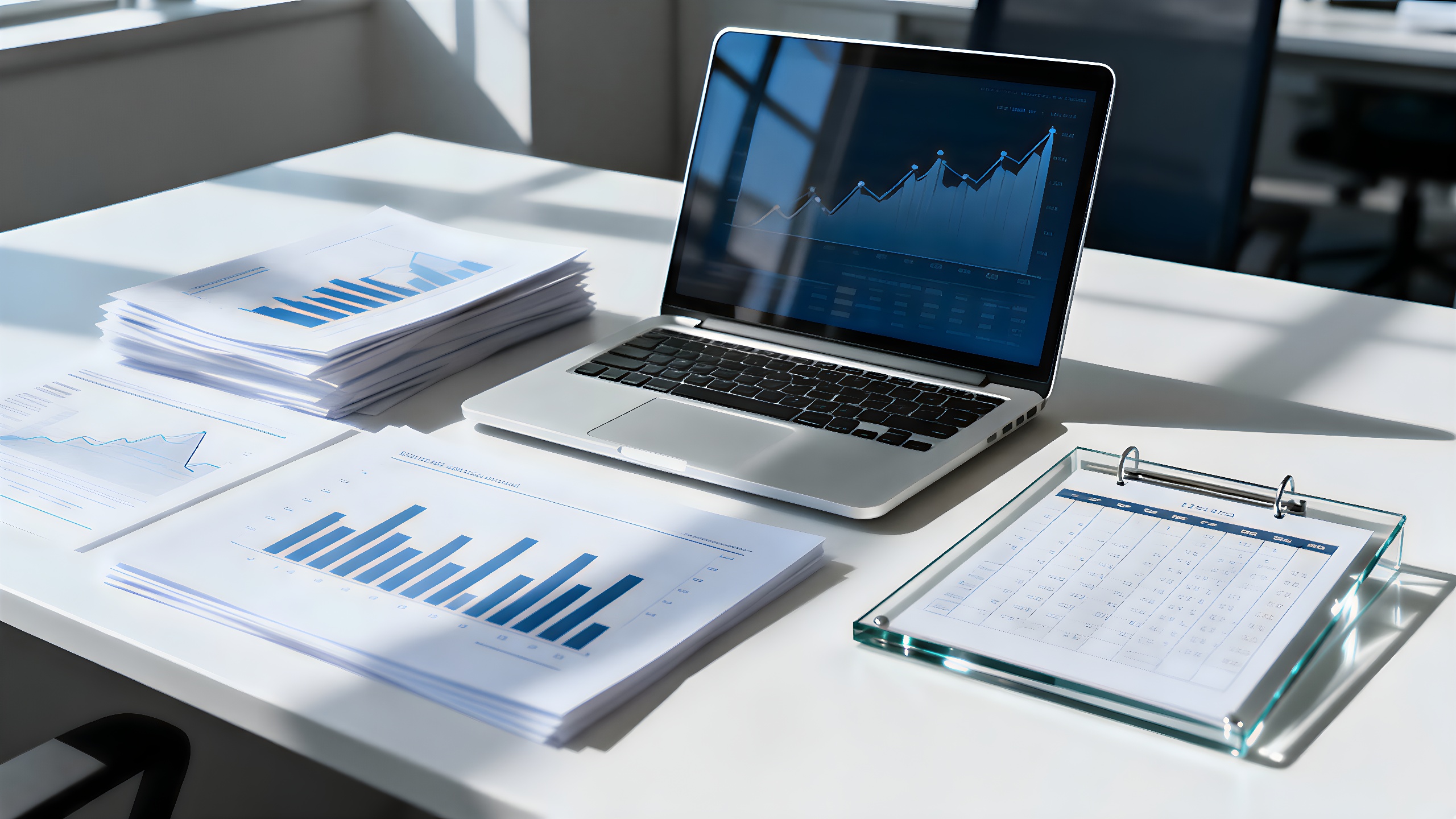 Ein ordentlicher Schreibtisch spiegelt analytische Präzision wider.