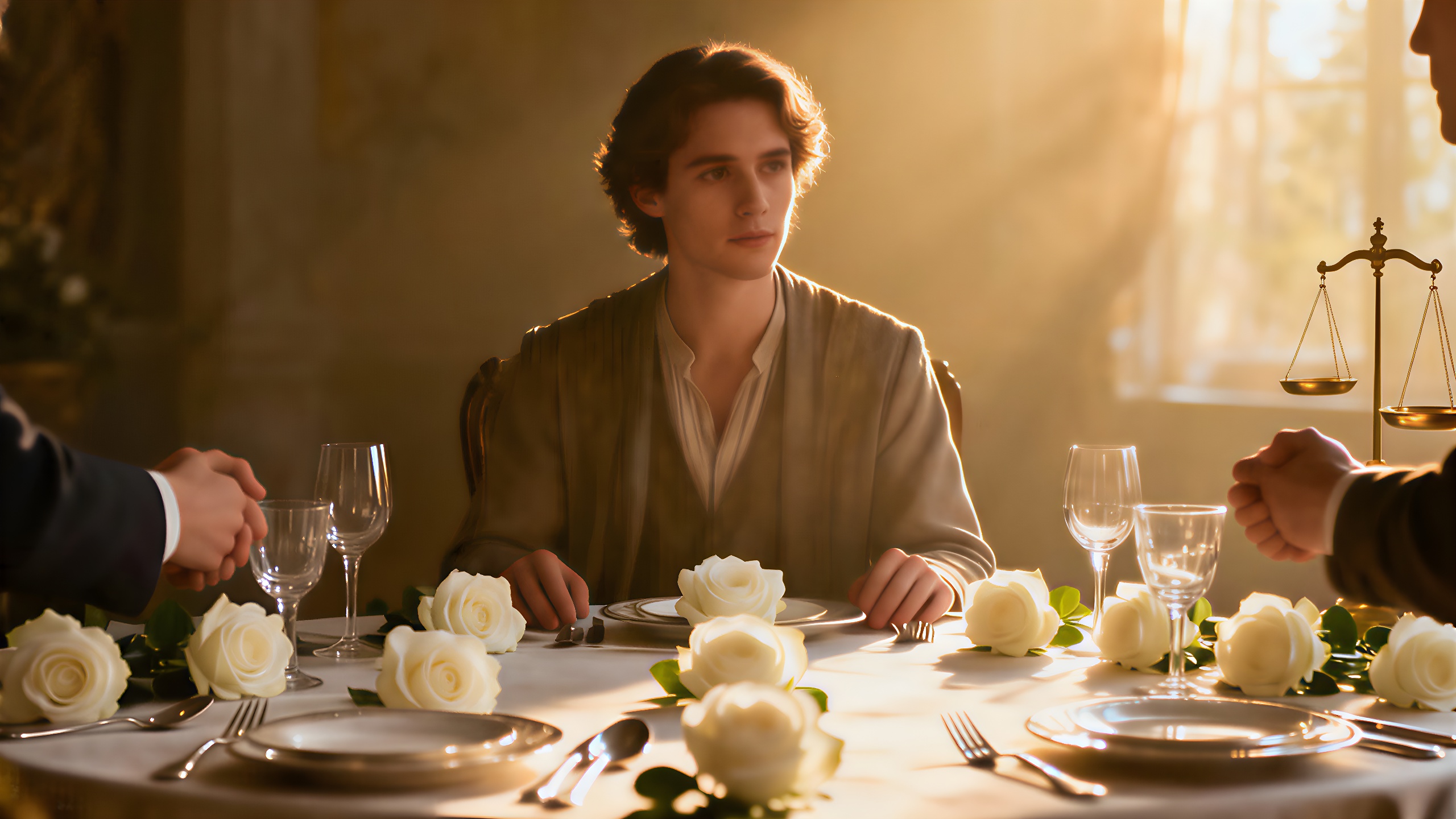 Die Diplomatie der Waage bei ruhiger Verhandlung.