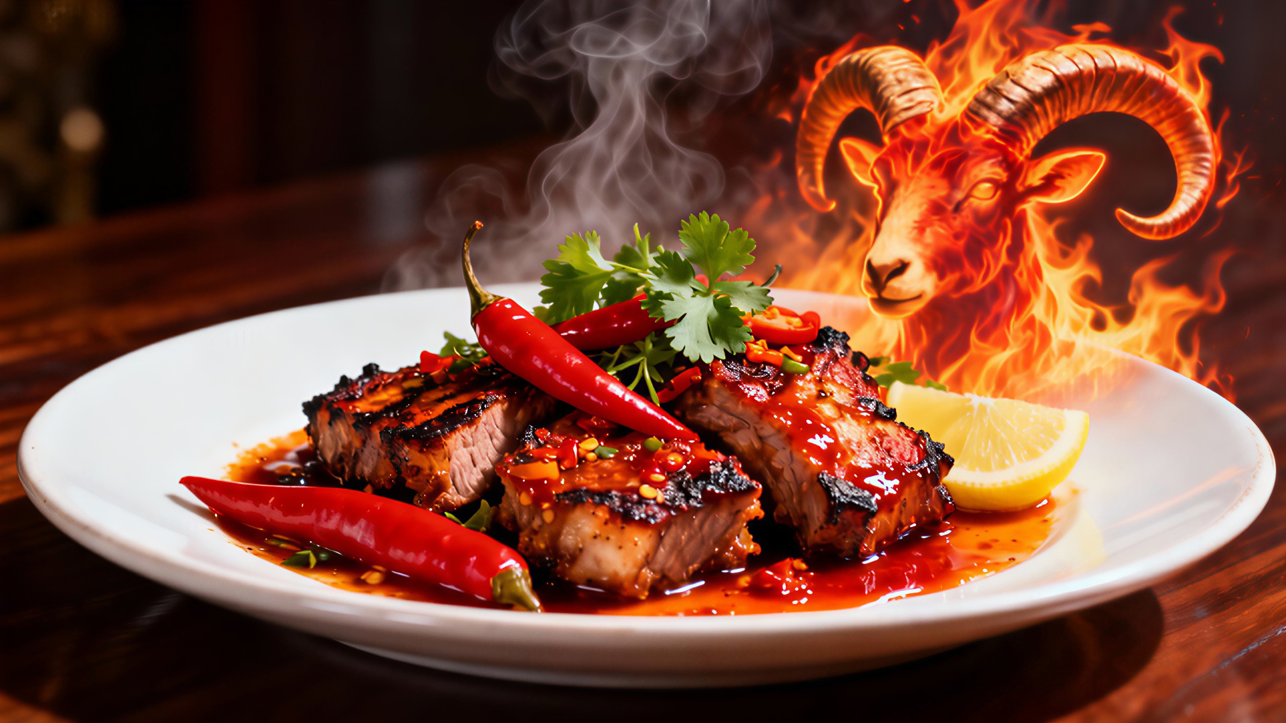 Ein feuriges Gericht für Aries, voller würziger Zutaten und intensiver Farben.