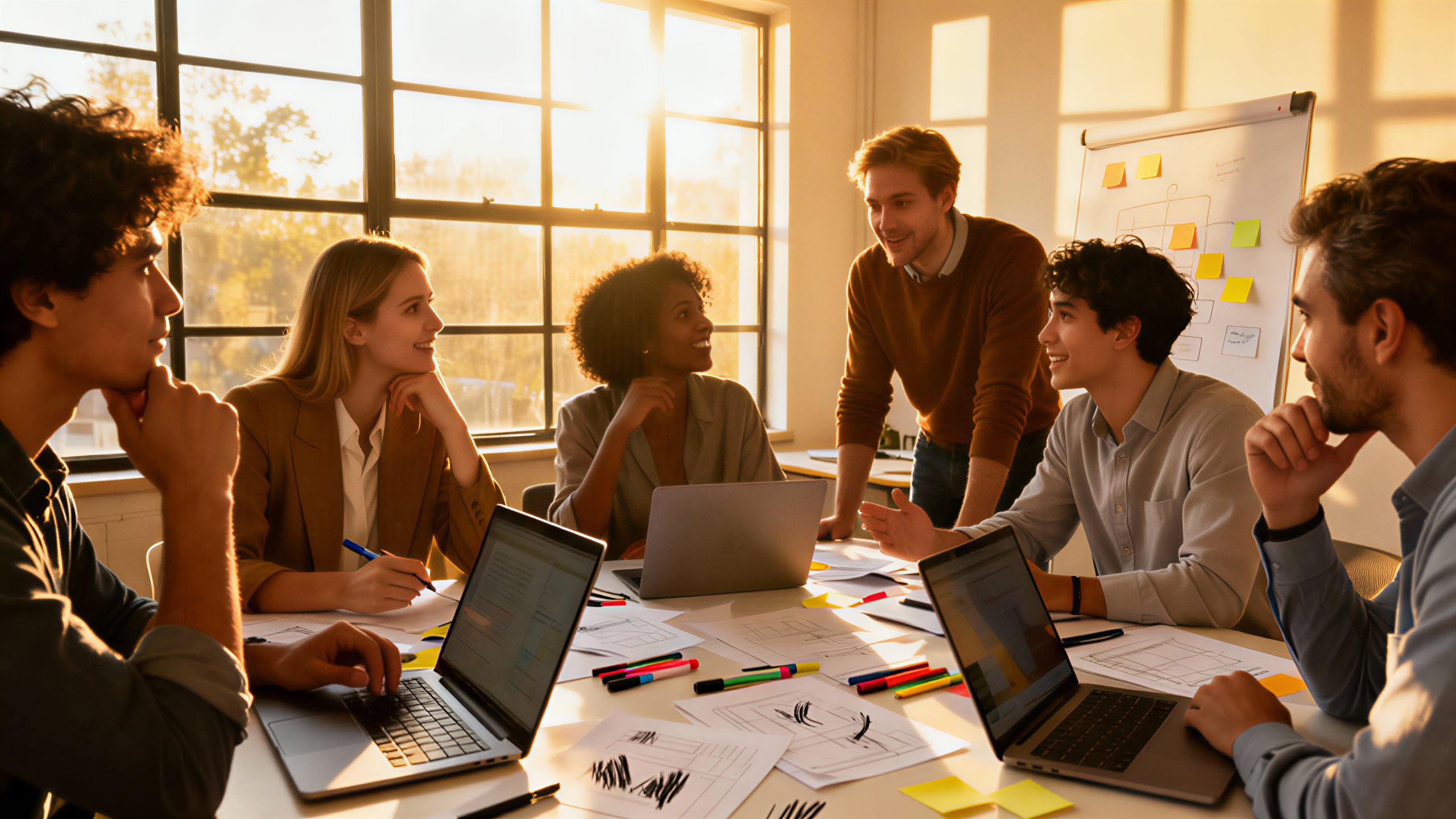 Kreatives Brainstorming in vollem Gange.