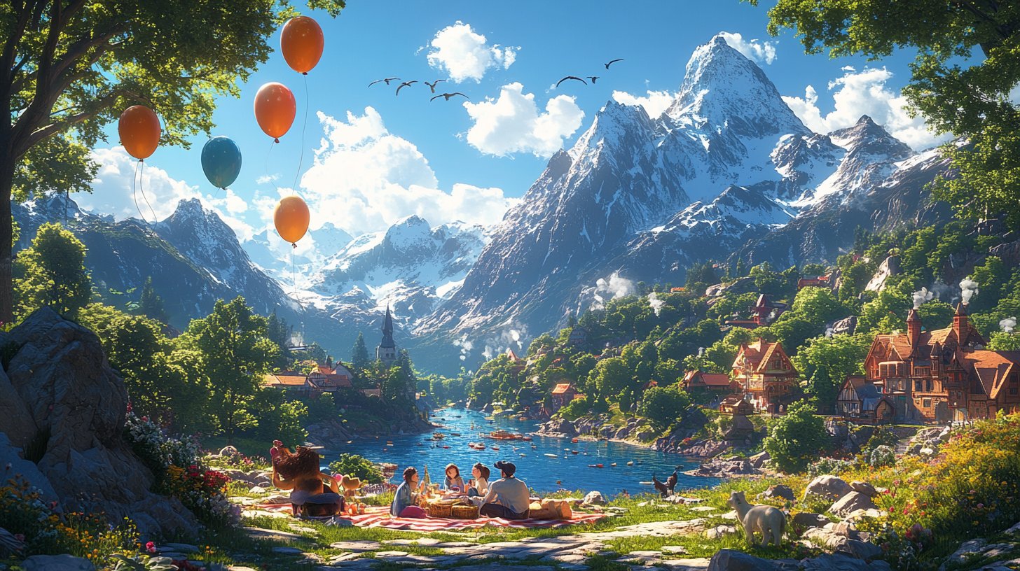 Una donna che ride felice in un ambiente vibrante.