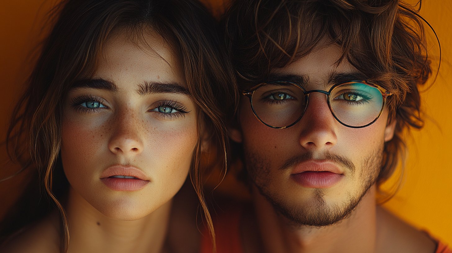 Two individuals looking away depict a lack of emotional connection.