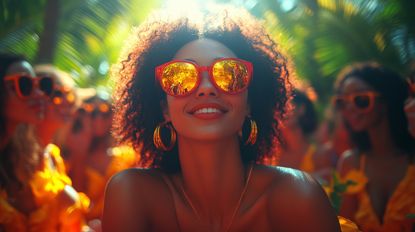 Ein fröhliches Treffen mit vielfältigen Menschen und Aktivitäten.