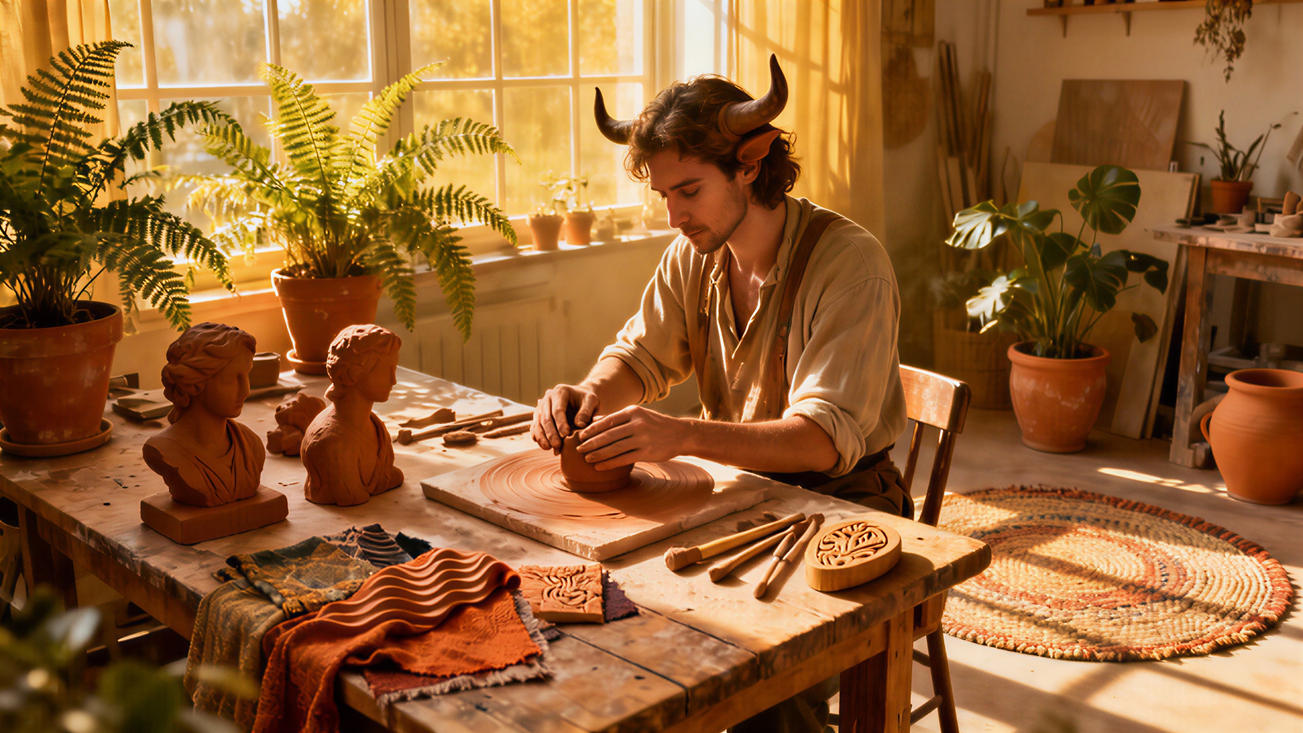 Stimmungsvolles Atelier der sinnlichen Kreativität des Stiers.