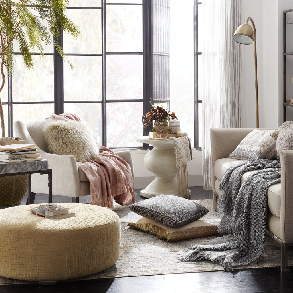 Textiles in the living space: combining style and coziness
