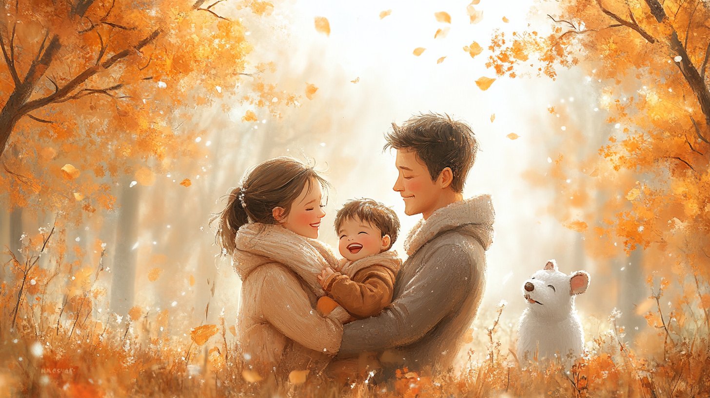 Verspielt entworfene Symbole der Zuneigung und Freude.