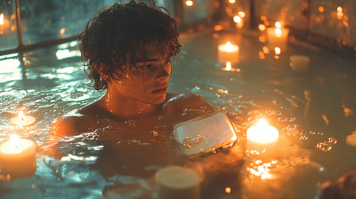 Ein nachdenklicher Blick in den Spiegel, um Emotionen selbst zu erforschen.