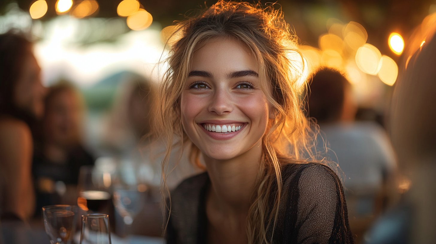 Lively group conversation in a sunny setting full of laughter.