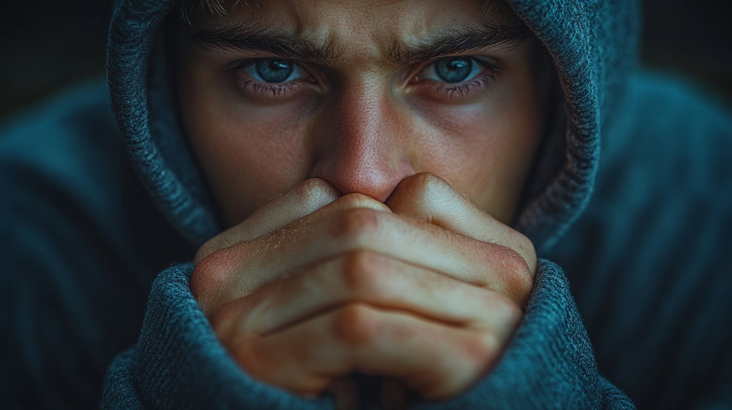 Primo piano di mani che si agitano nervosamente.