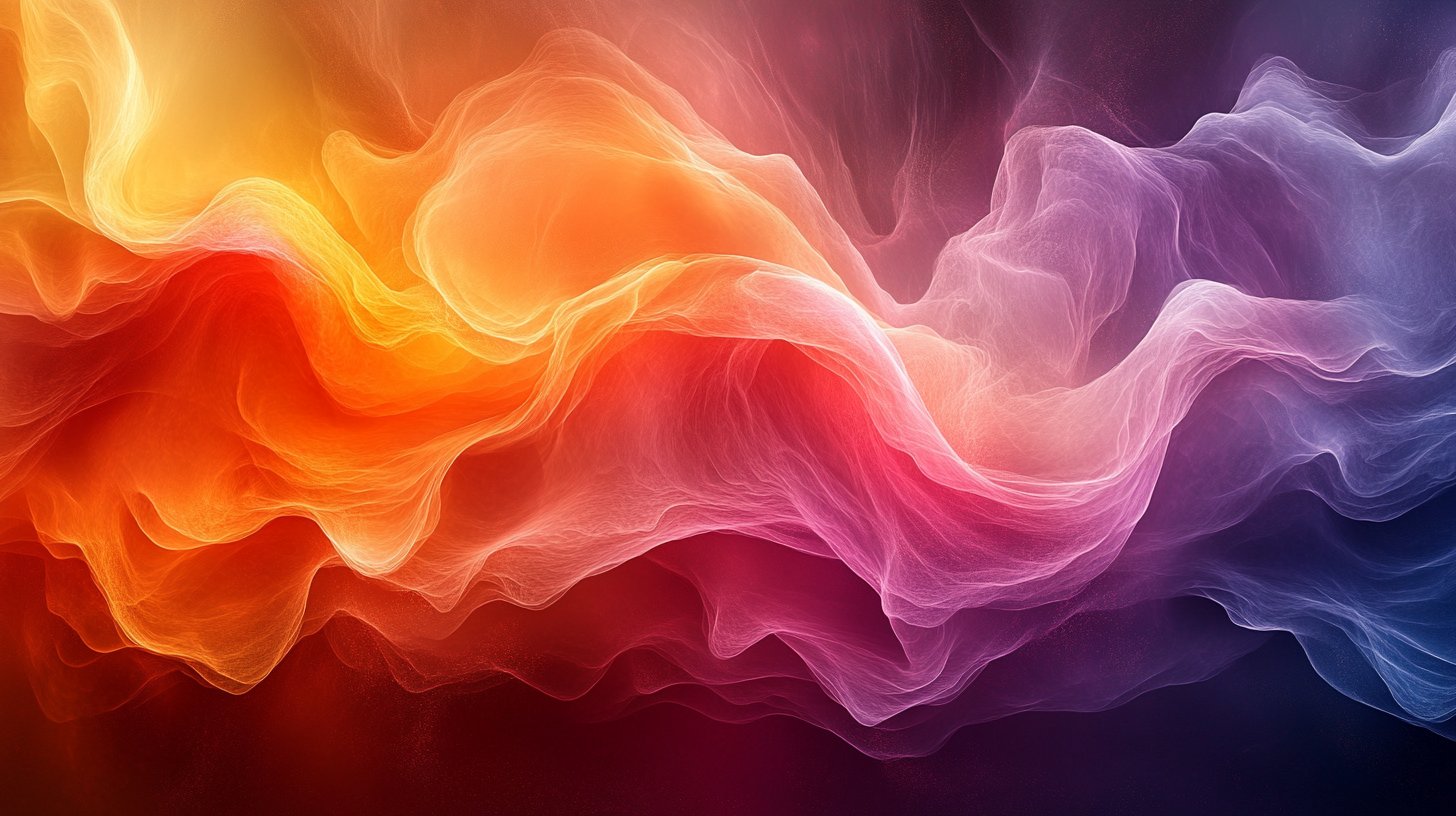 Eine abstrakte Darstellung von wirbelnden Farben, die verschiedene Emotionen symbolisieren.