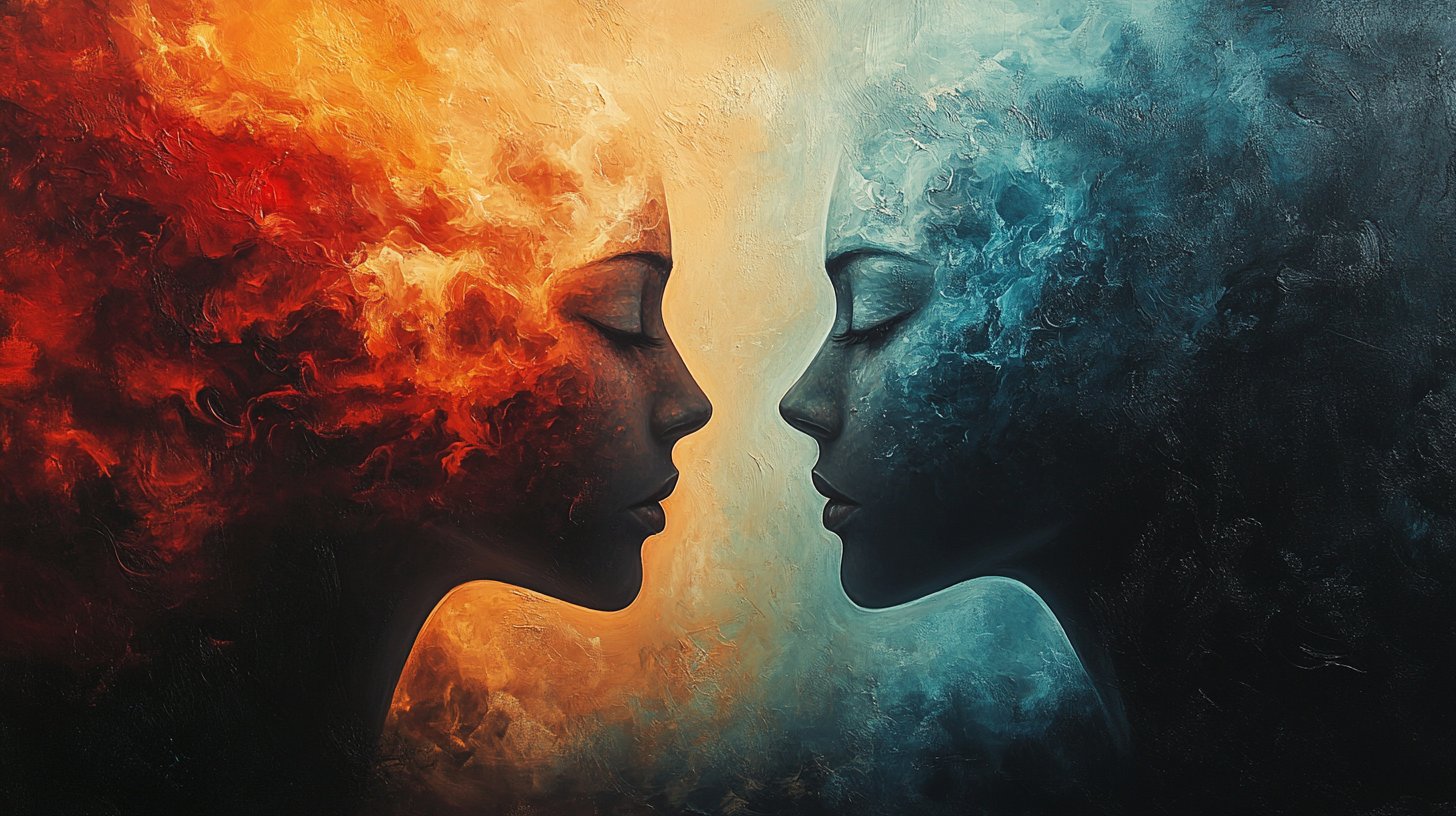 Abstrakte Emotionen, Farben harmonisch vereint, Empathie spürbar.