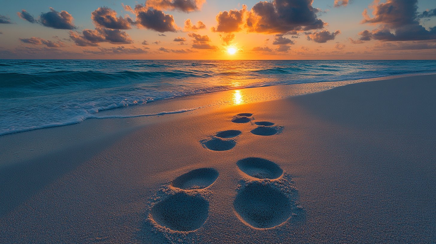 Un amanecer sobre una playa vacía, simbolizando nuevos comienzos.
