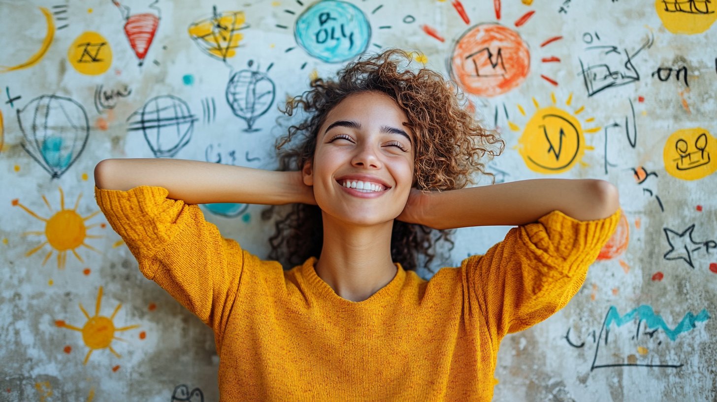 Inspiration und Wachstum umgeben eine zielstrebige Person.