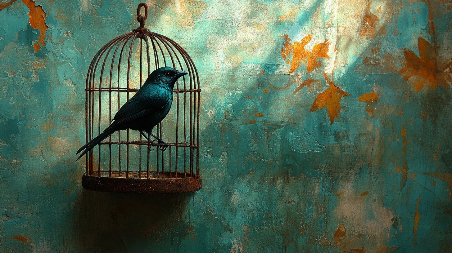Una jaula abierta con un pájaro, simbolizando el abuso emocional.