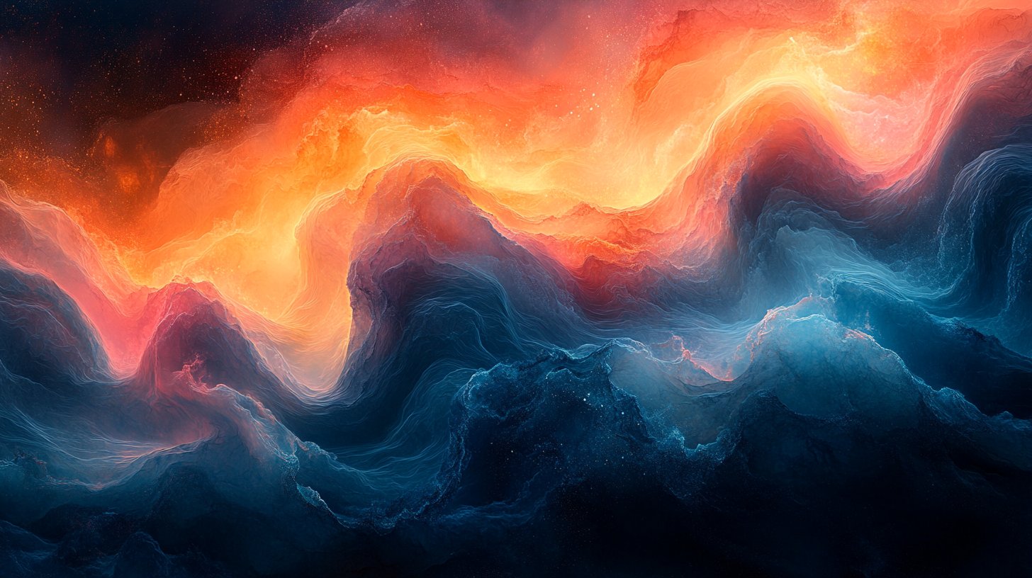 Rappresentazione astratta dei pensieri come acqua che scorre.