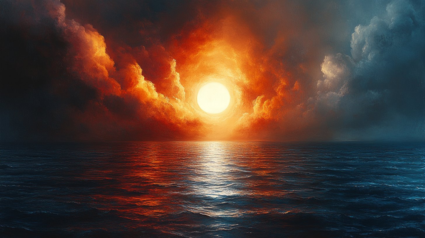 Symbolik der Beziehungskomplexität: Sturm trifft auf Ruhe.