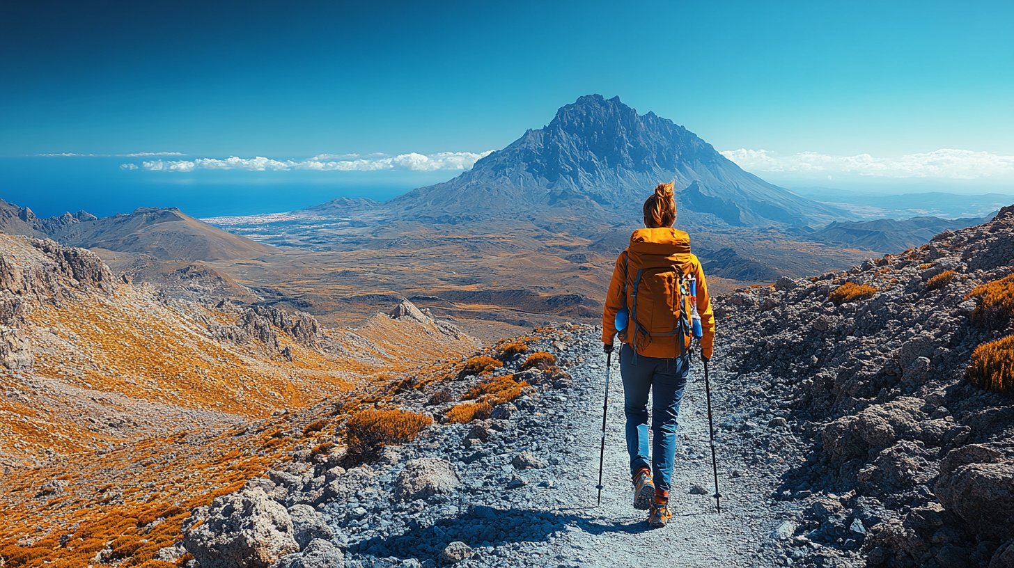 Una persona caminando sola por un sendero montañoso, simbolizando independencia.