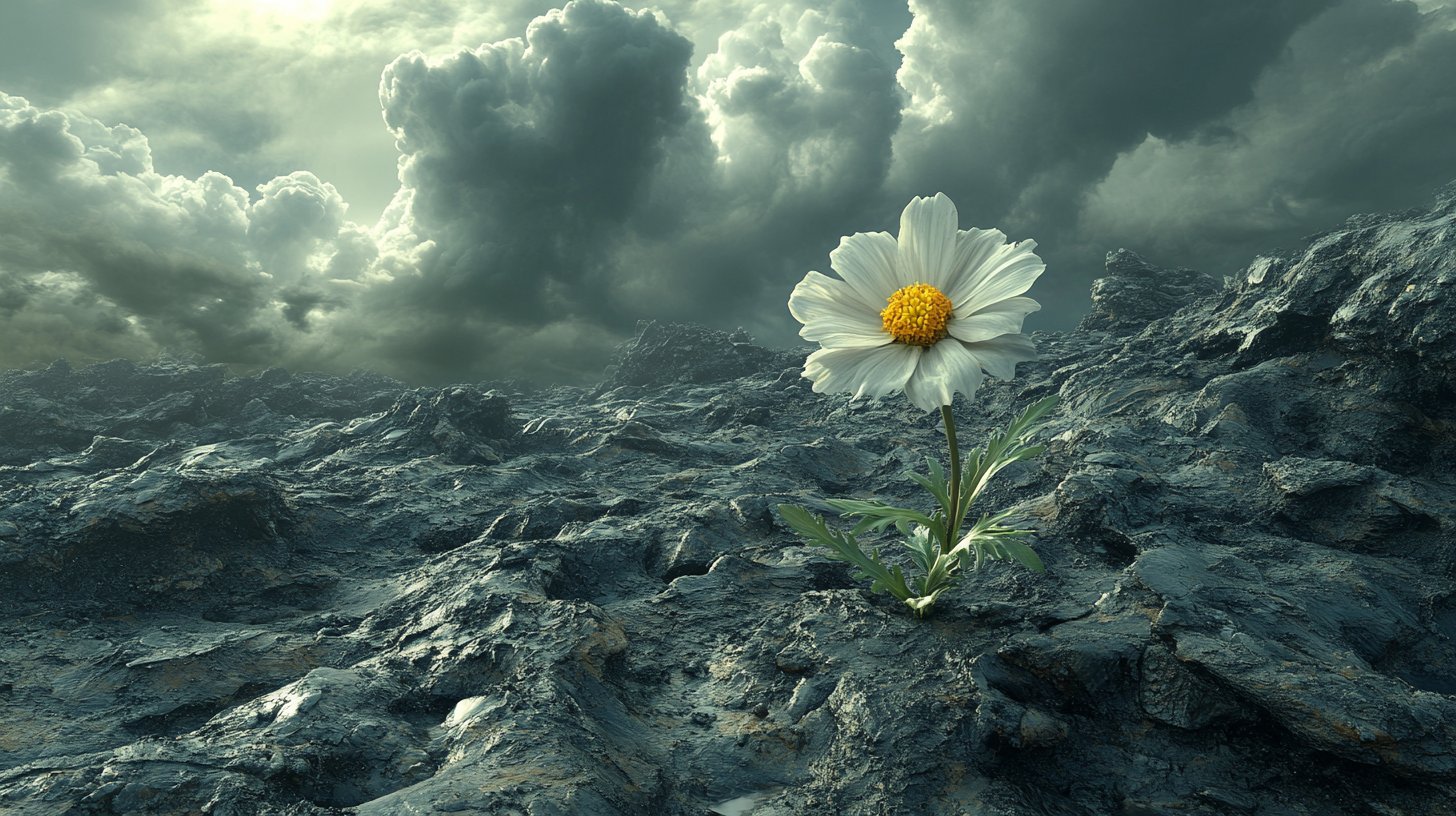 Un paysage désolé symbolise la douleur émotionnelle.