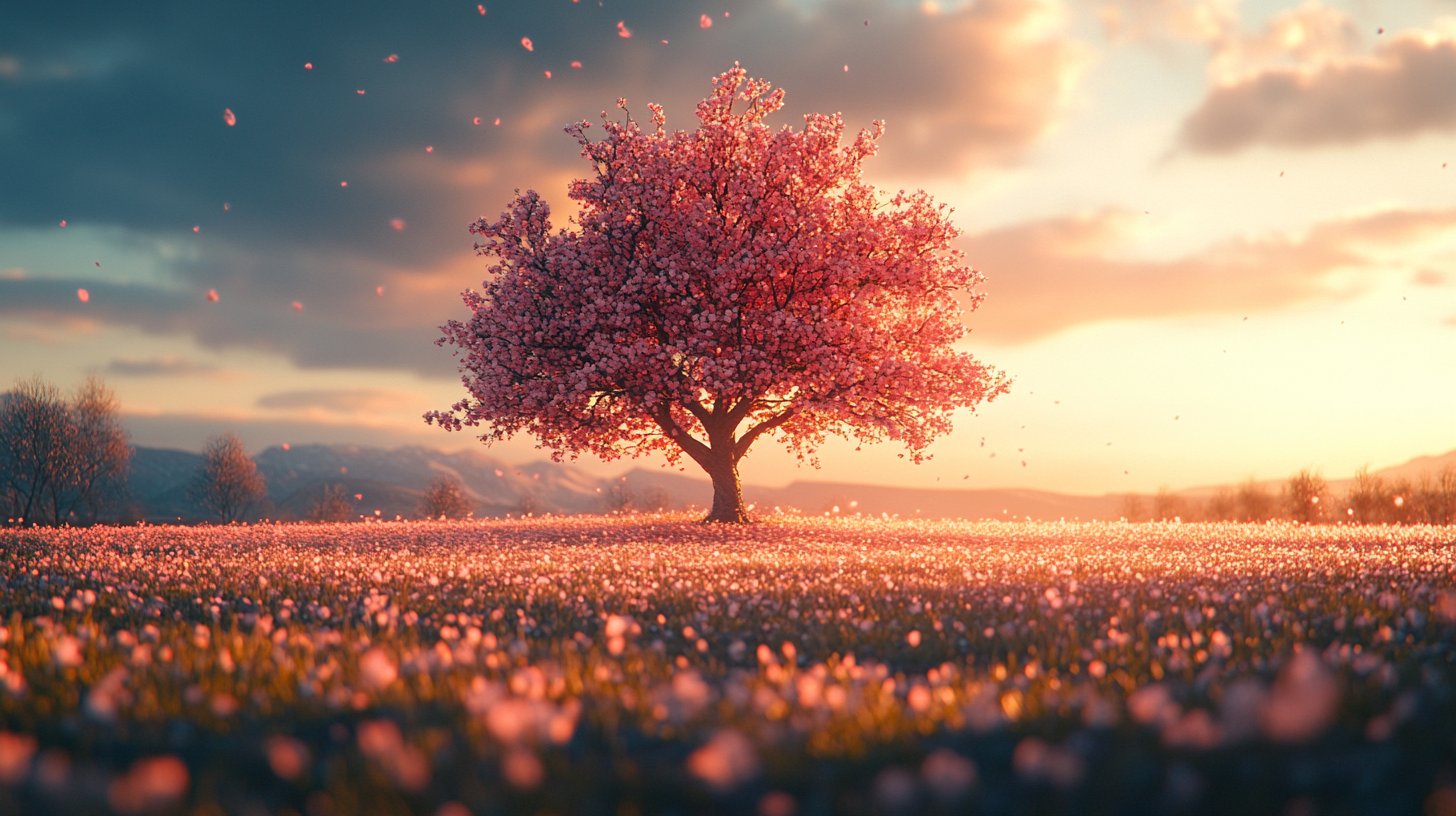 Eine Zeitrafferaufnahme eines blühenden Baumes, die Wachstum und die langfristigen Folgen der Liebe darstellt.