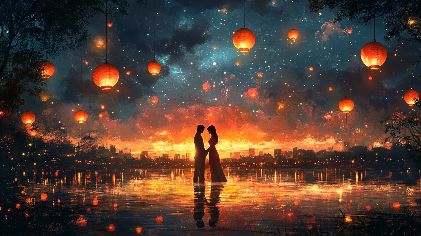 Ein romantischer Moment unter dem Sternenhimmel.