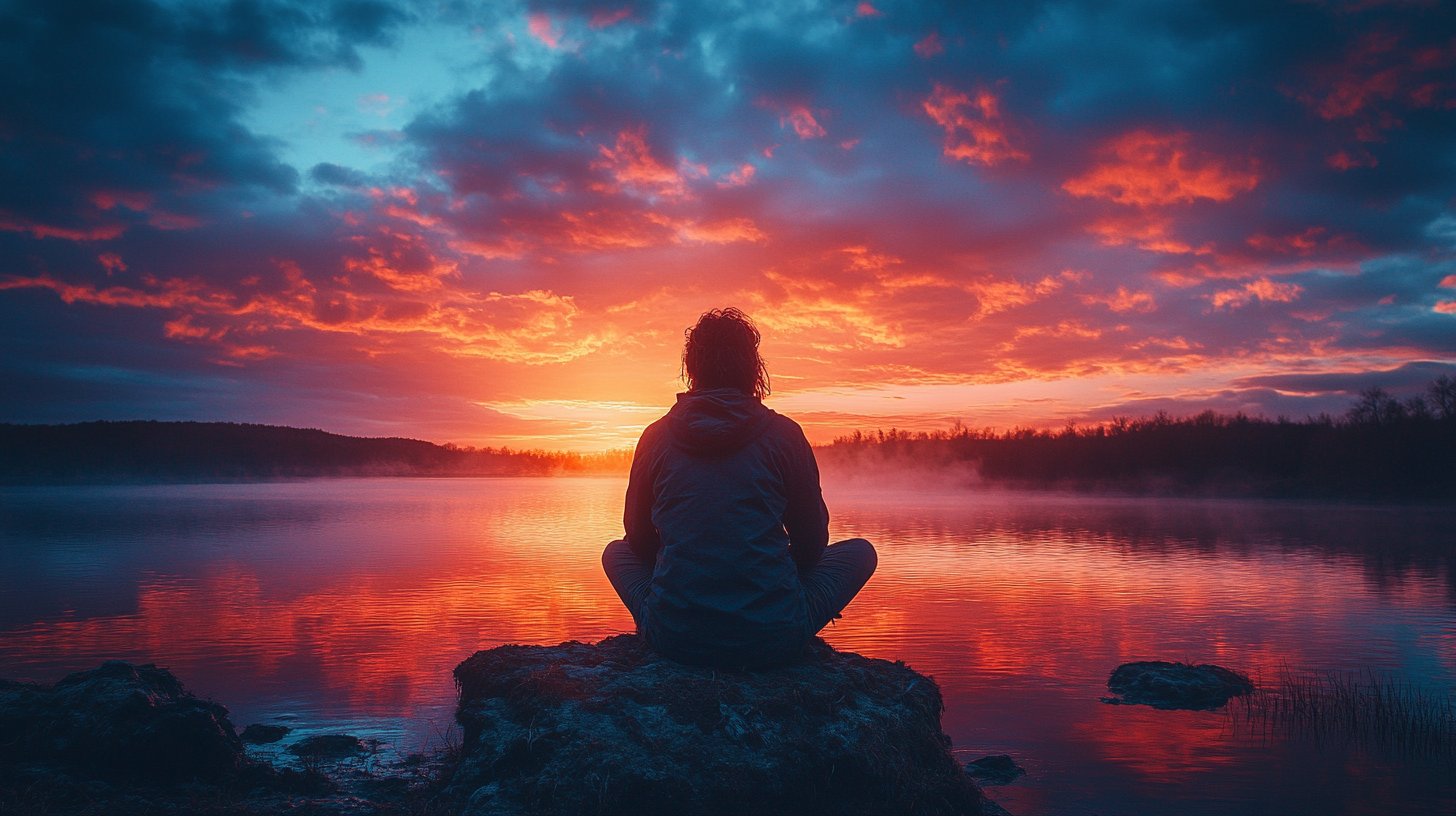 Eine nachdenkliche Figur, die in die Ferne blickt.