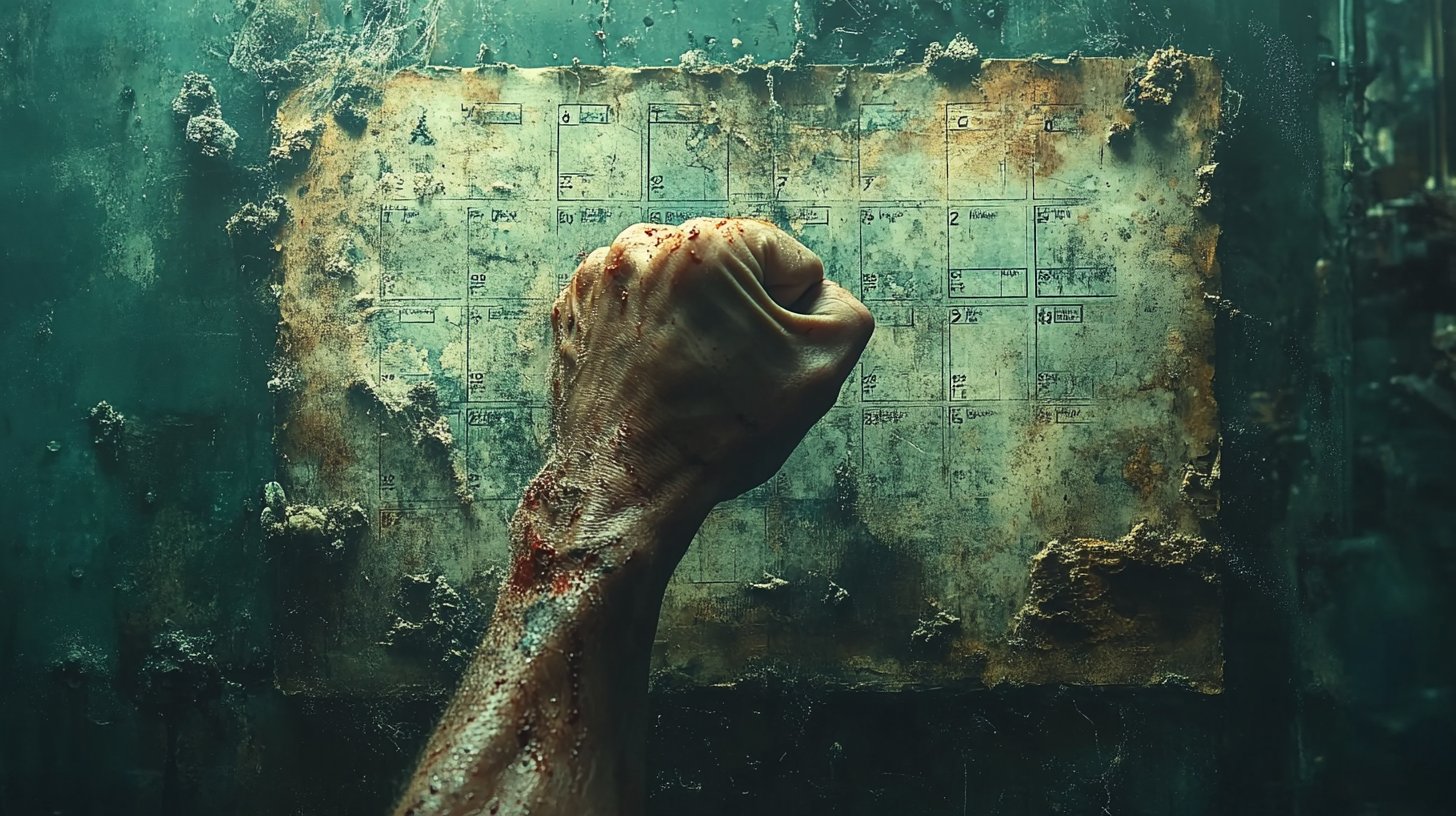 Un puño cerrado sobre un calendario simboliza la necesidad de control.