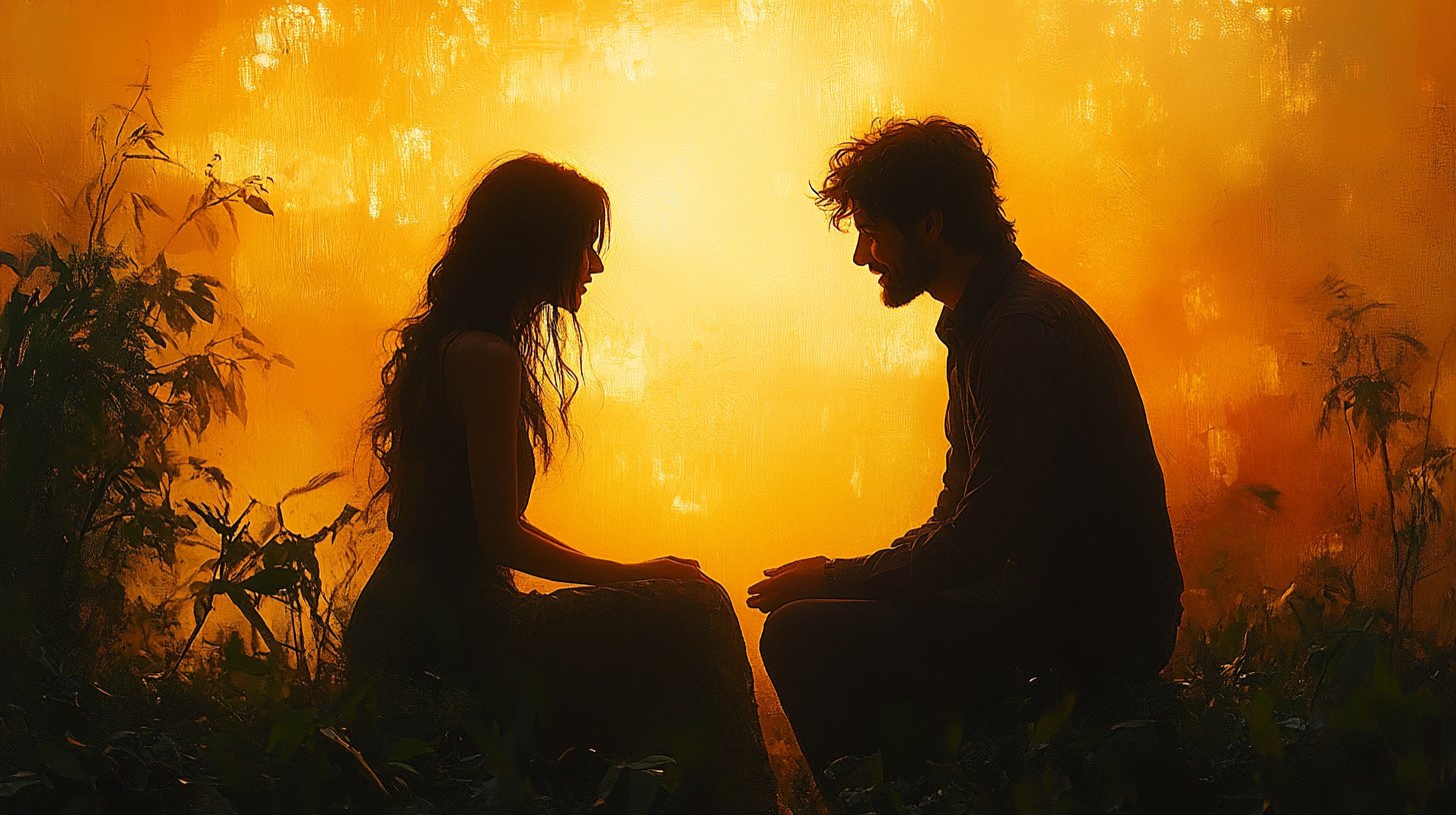 Ein Paar kommuniziert offen in einer gemütlichen Umgebung, strahlt Verständnis und Empathie aus.