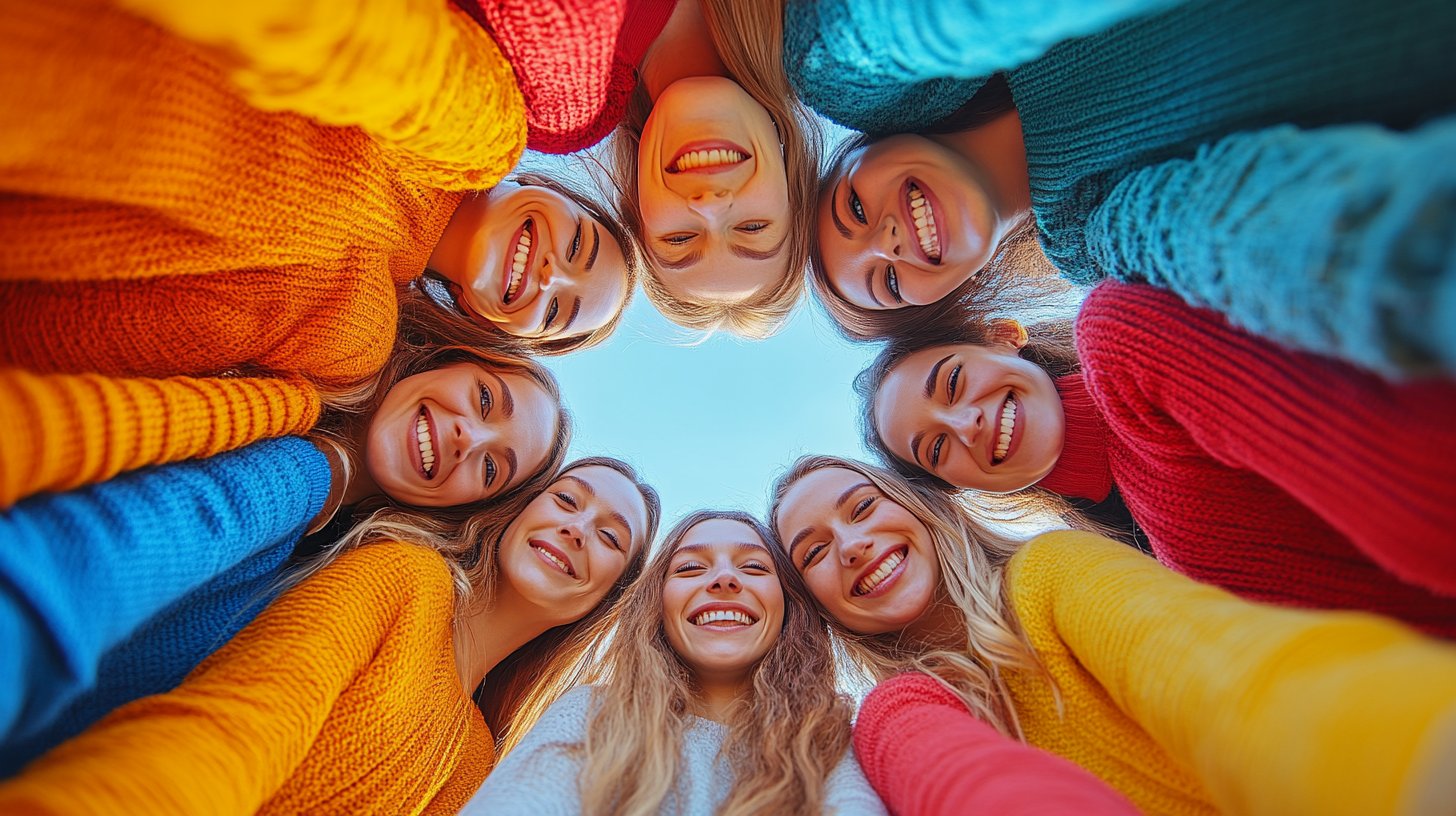 Ein Freundeskreis hilft einander in einer Notlage.