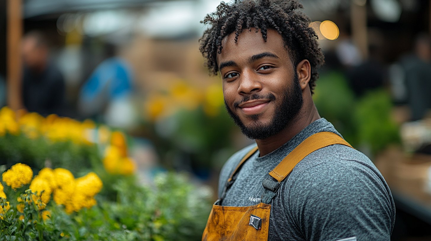 Ein Mann übernimmt Verantwortung durch Engagement in der Gemeinschaft.