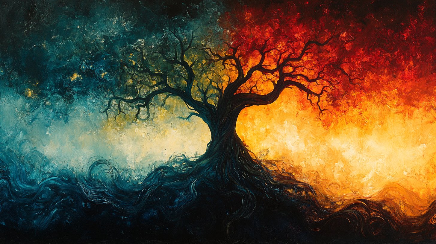 Radici intrecciate simbolo delle origini della gelosia.