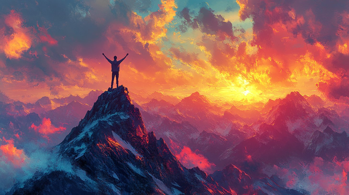 Persona sicura in un ambiente ispiratore.