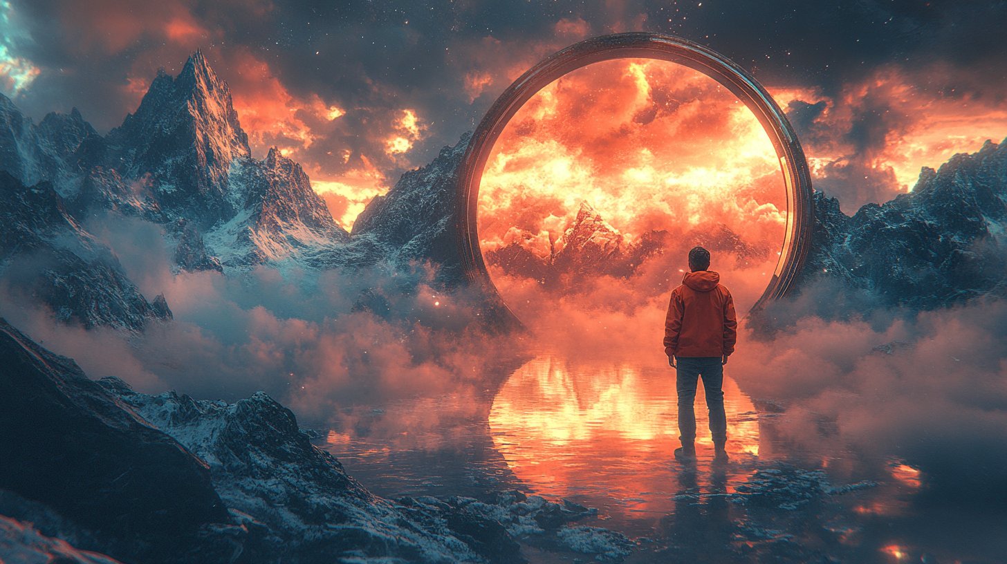 Un uomo di fronte a uno specchio grande riconosce lentamente le sue responsabilità.