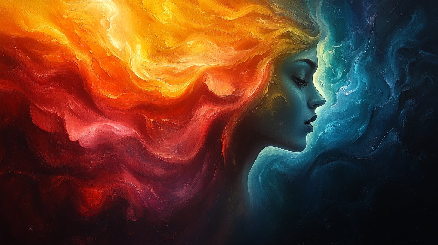 Colores en espiral reflejan la complejidad de las emociones.