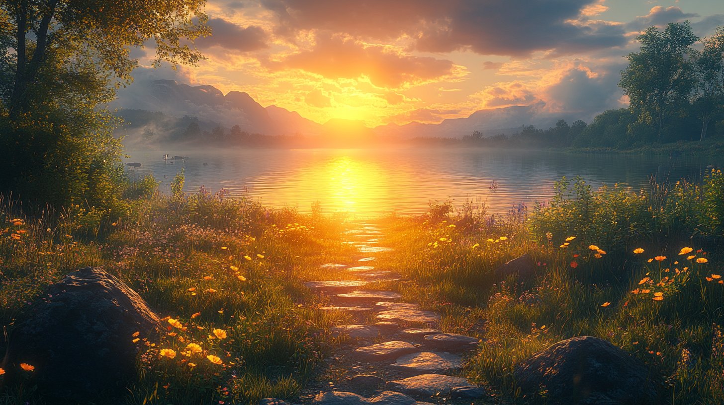 Ein Weg zur Morgensonne.