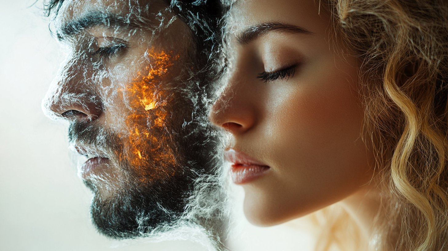 Due scenari: un uomo consumato dalla gelosia e un altro che abbraccia la fiducia.