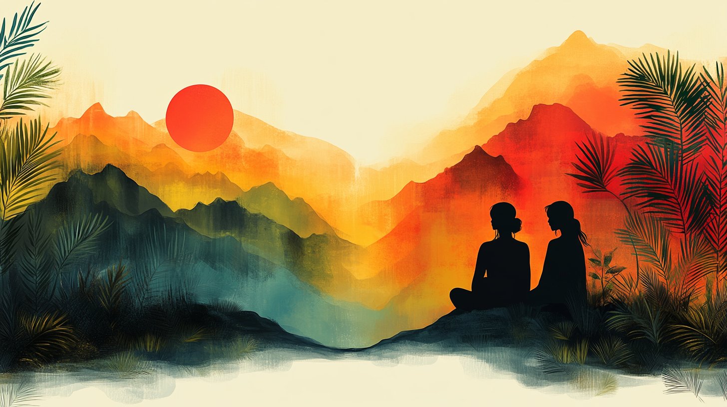 Une scène paisible symbolisant des frontières saines avec des lignes douces.