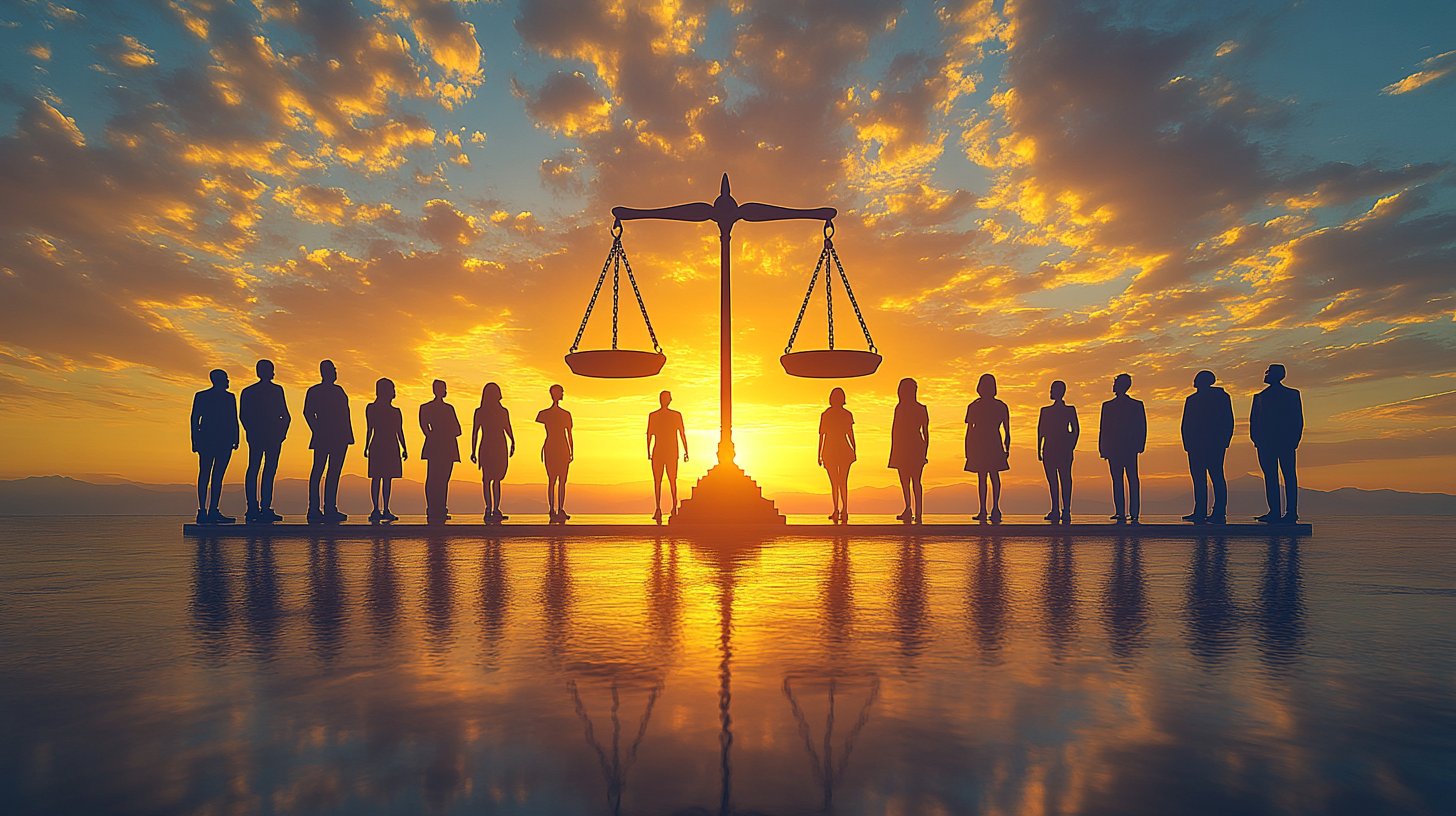 Respekt und Gleichheit vereint im Sonnenuntergang.