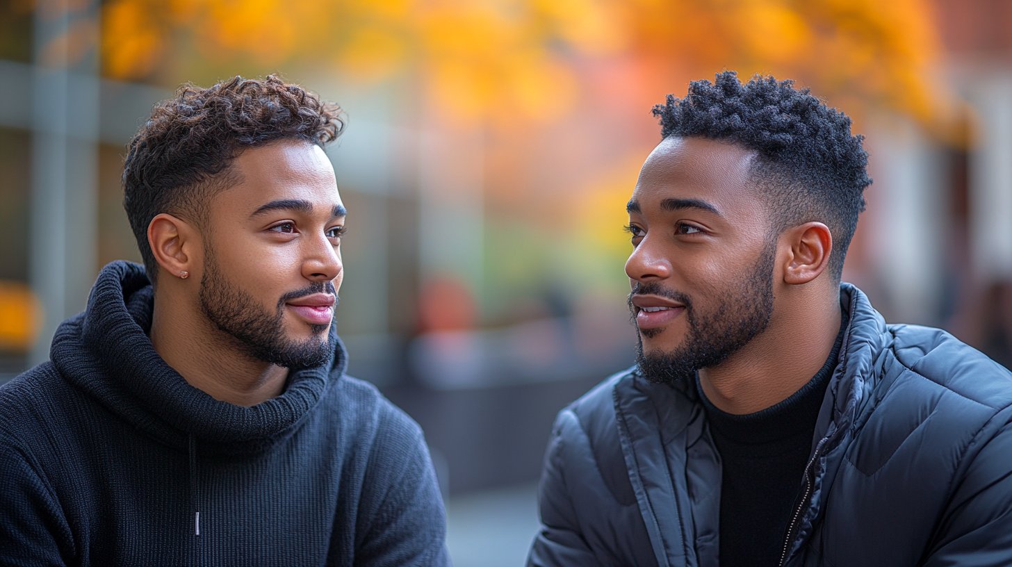 Two friends having a heart-to-heart discussion, symbolizing respect and honesty.
