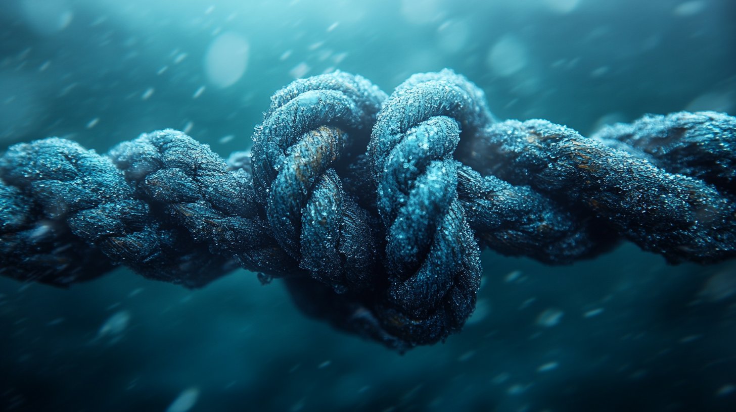 Gros plan d'un nœud enchevêtré symbolisant des problèmes cachés.