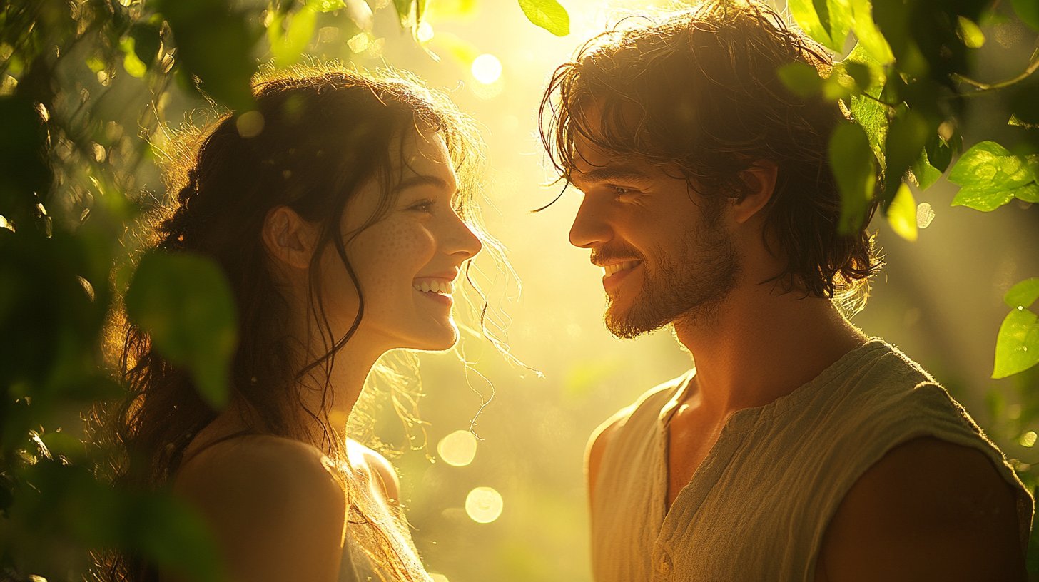 Lachen und Vertrauen in der Natur.