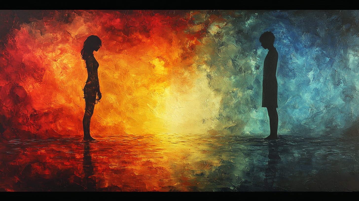 Una scena divisa che mostra il comportamento egoista.