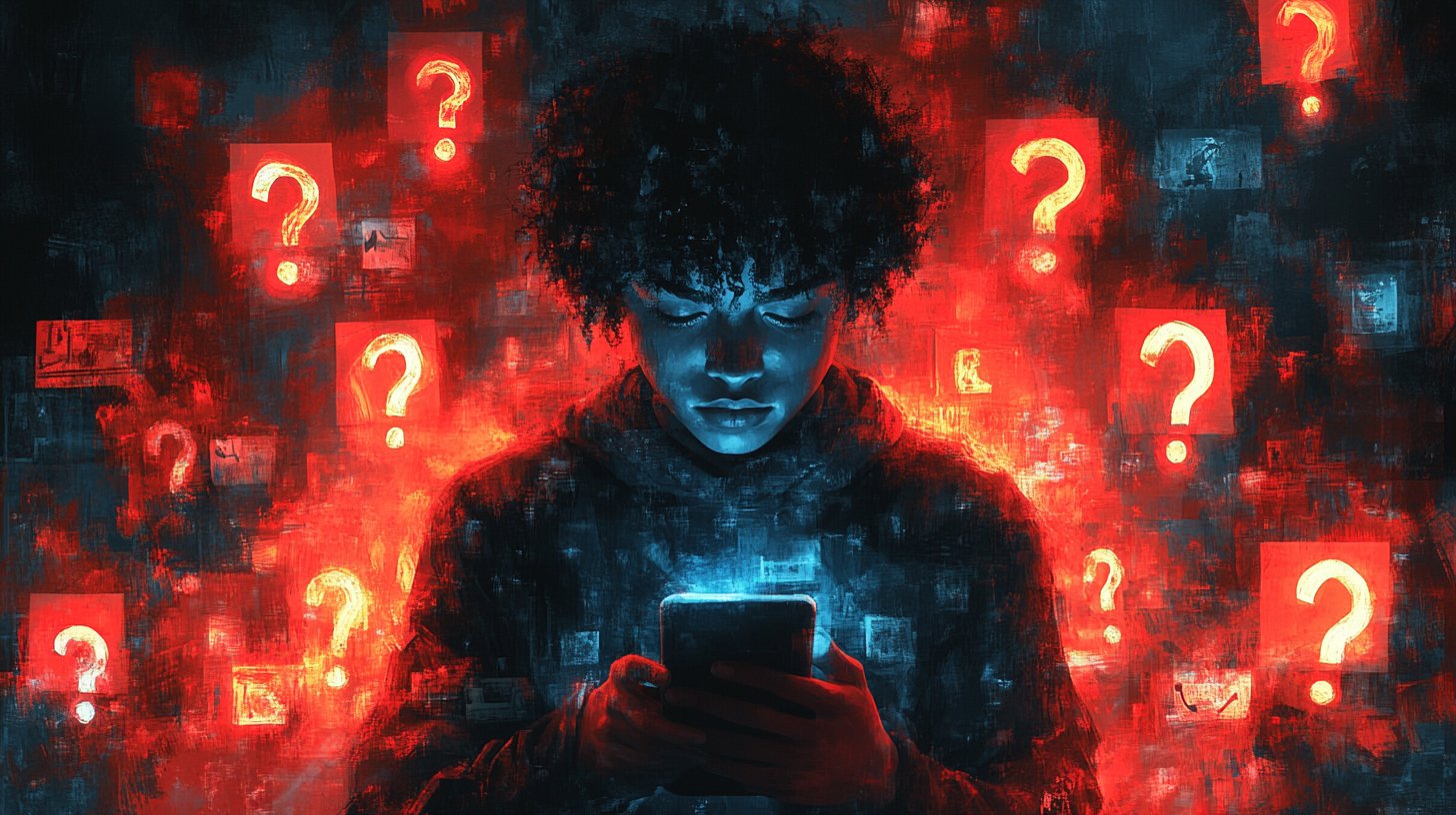 Personne réfléchissant entourée de souvenirs.