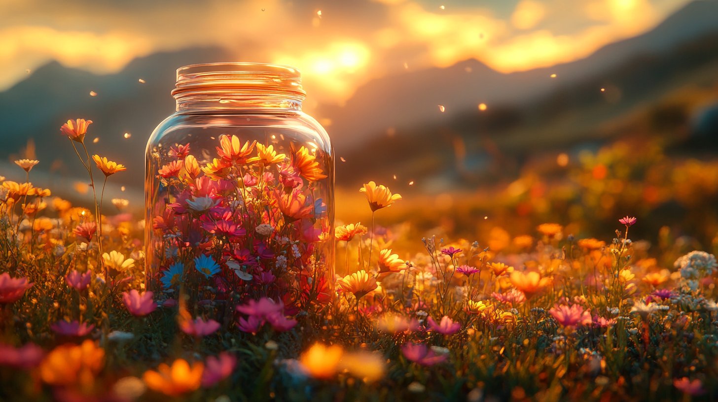 Ein nostalgisches Erinnerungsglas, das Wärme ausstrahlt.