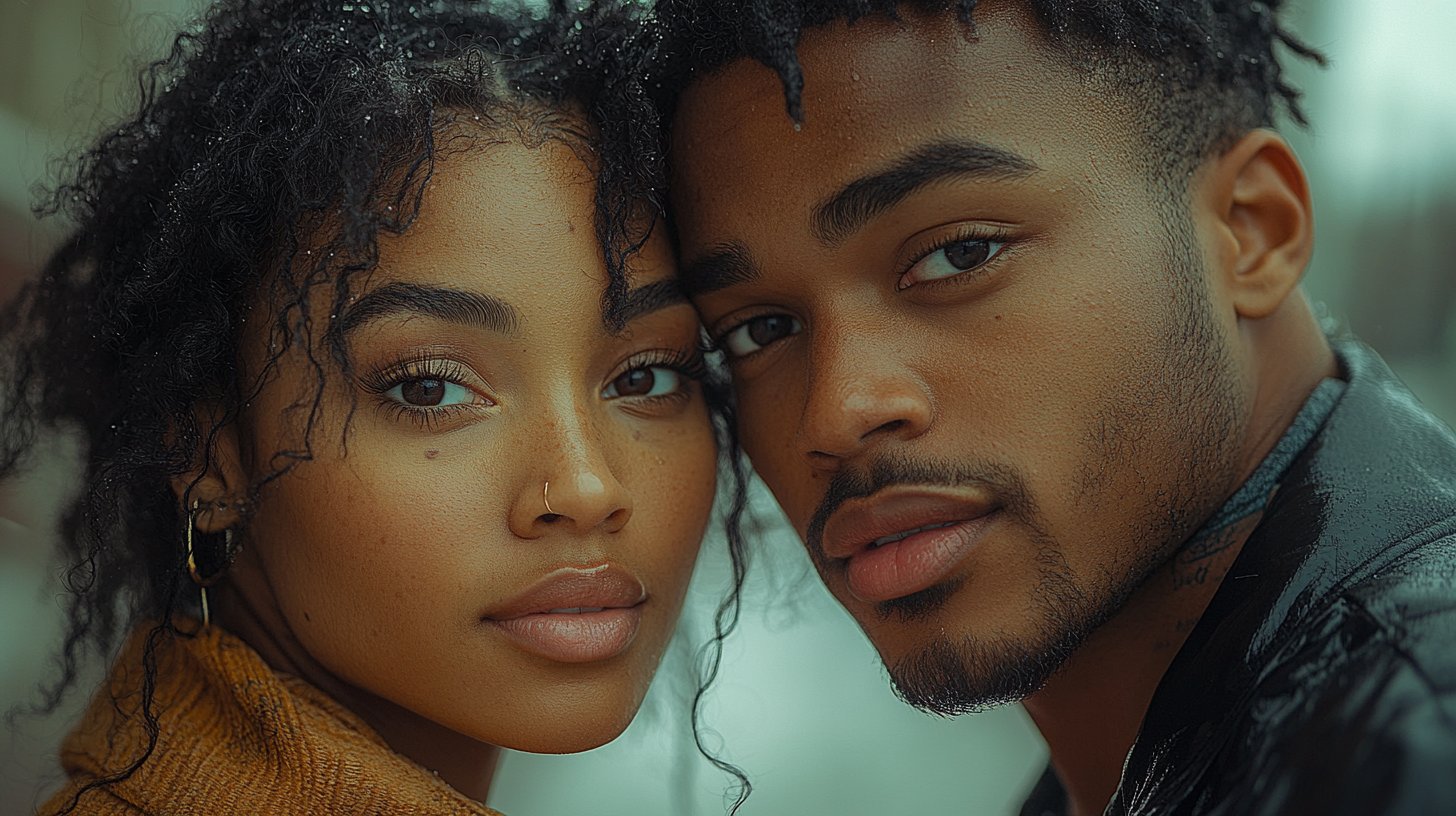 Una pareja en una conversación profunda, mostrando interés genuino.