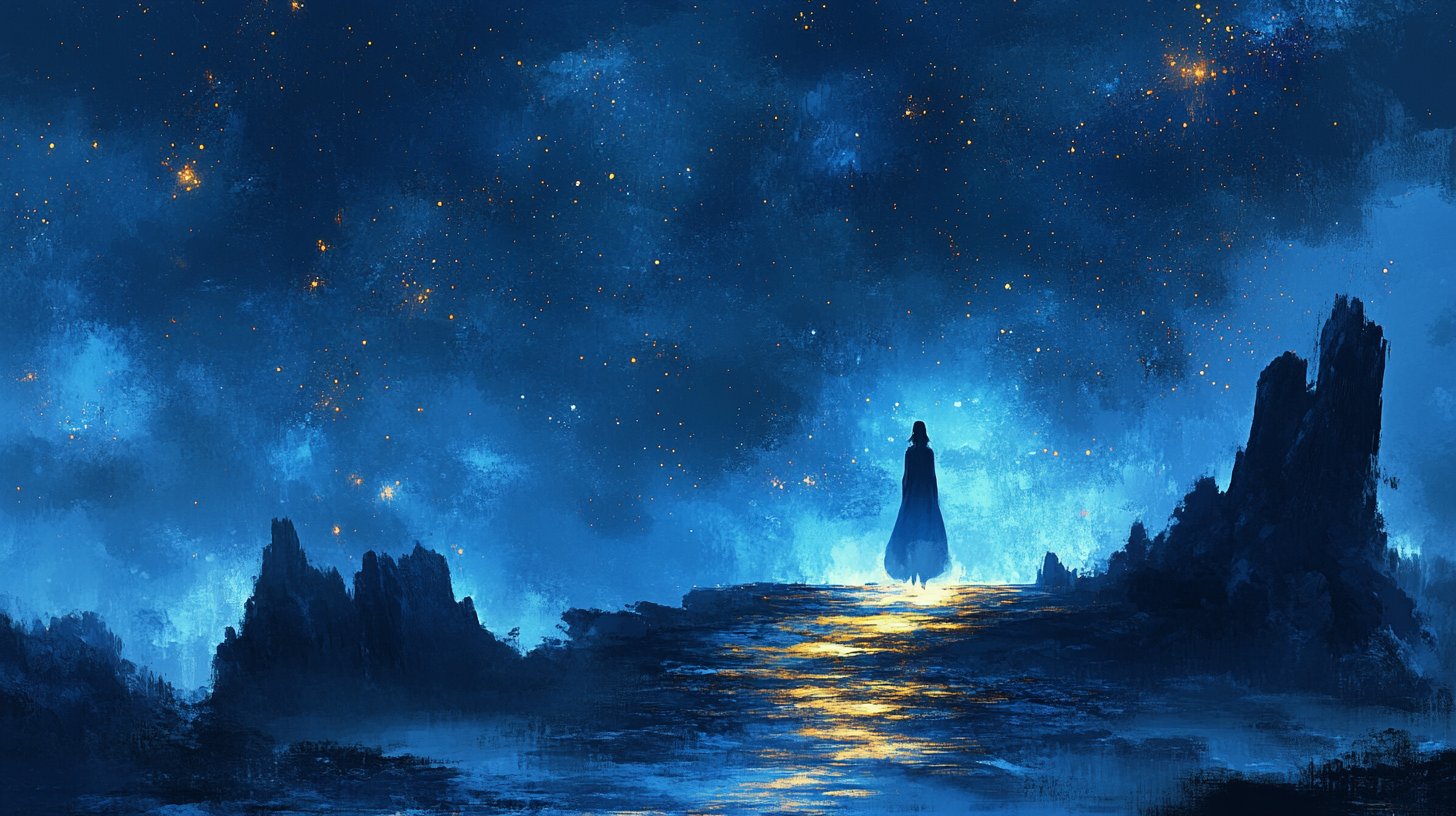 Aura mística de un escorpio bajo un cielo estrellado.